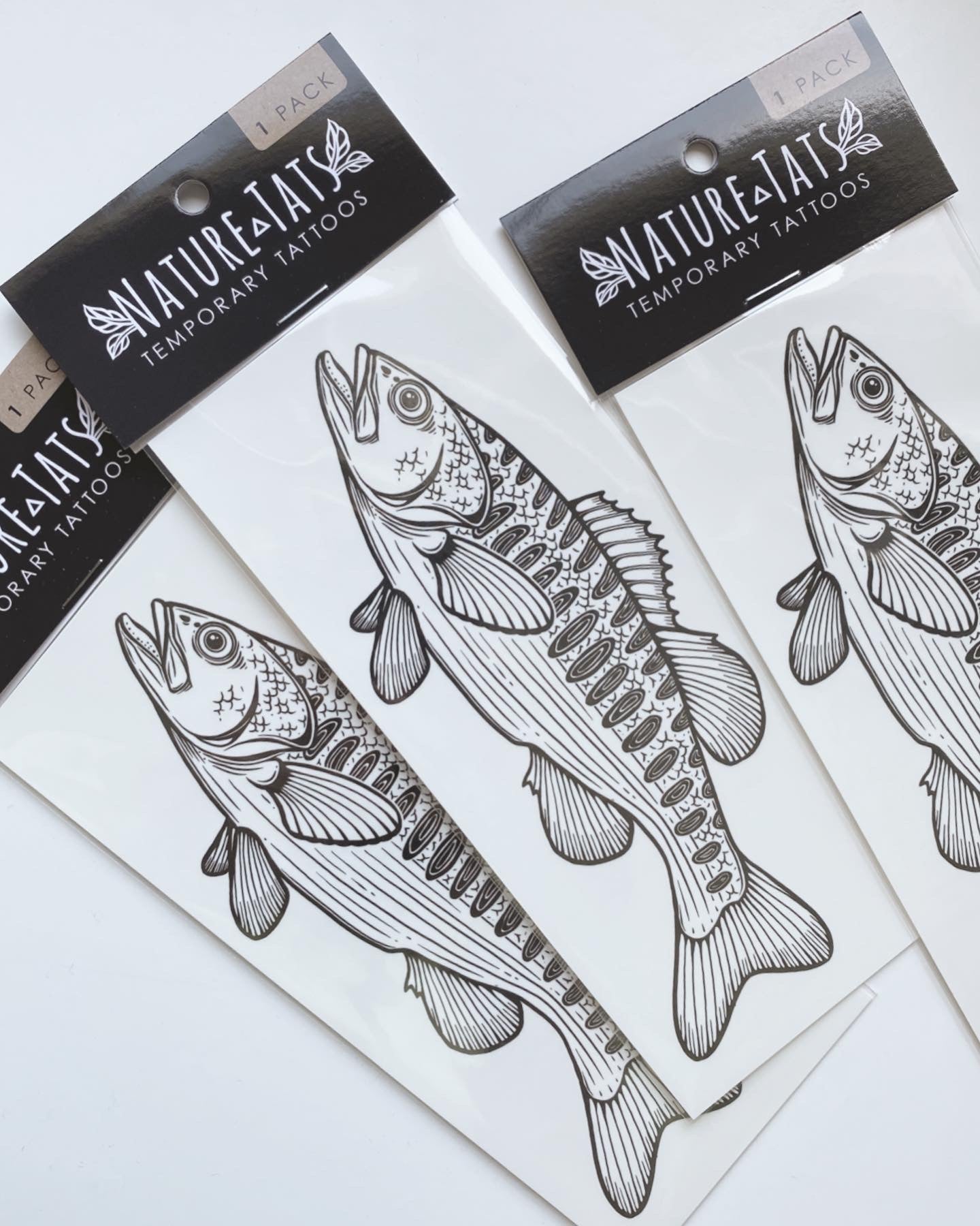 NatureTats Bass Fish Temporary Tattoo - Thumbnail 4