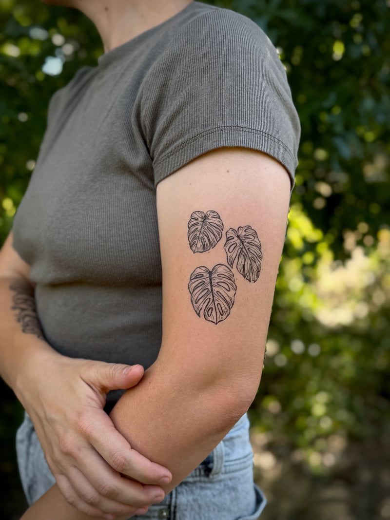Monstera Leaves Temporary Tattoo