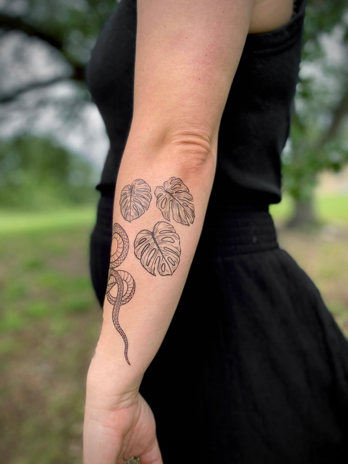 minimalist monstera tattoo Monstera Leaves Temporary Tattoo
