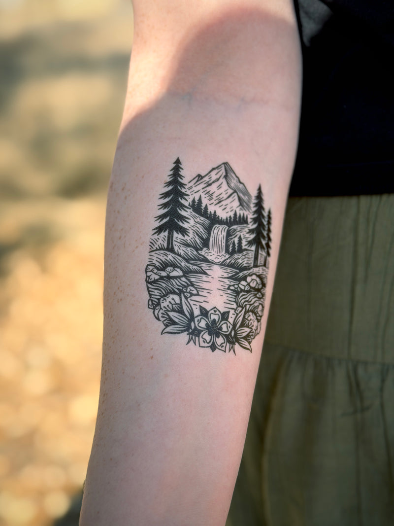 Mountain Waters Temporary Tattoo