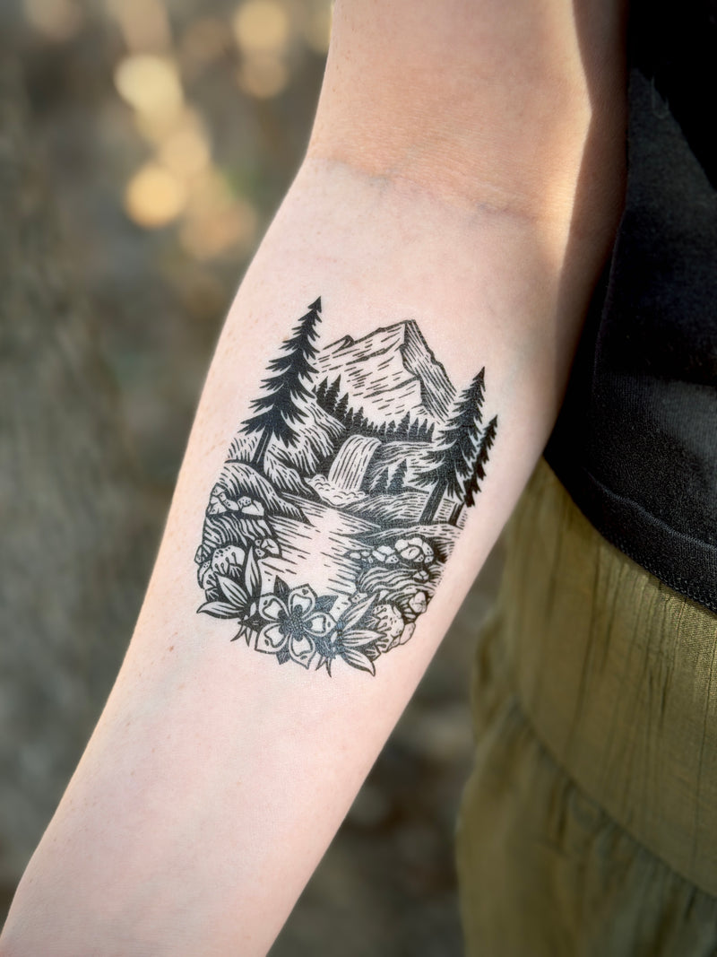 Mountain Waters Temporary Tattoo