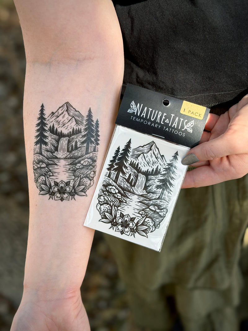 Mountain Waters Temporary Tattoo