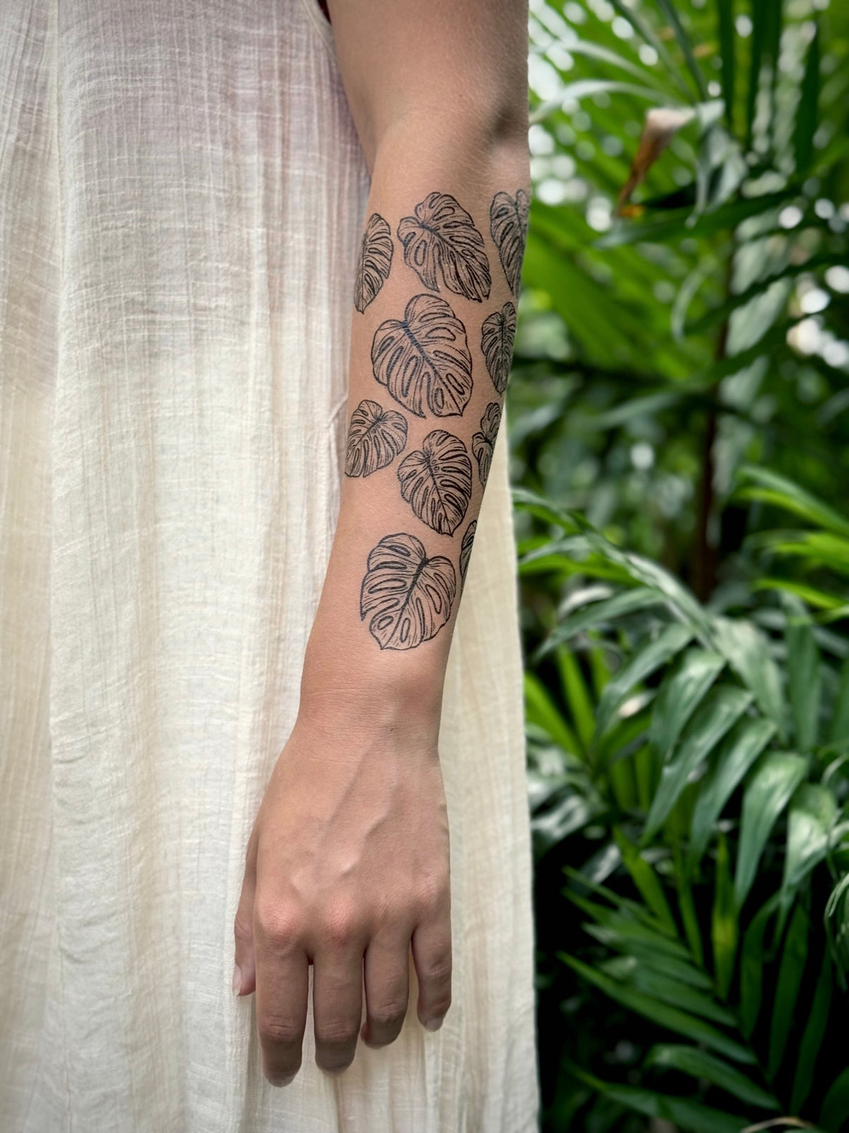 monstera tattoo Monstera Leaves Temporary Tattoo – Tropical Houseplant – NatureTats