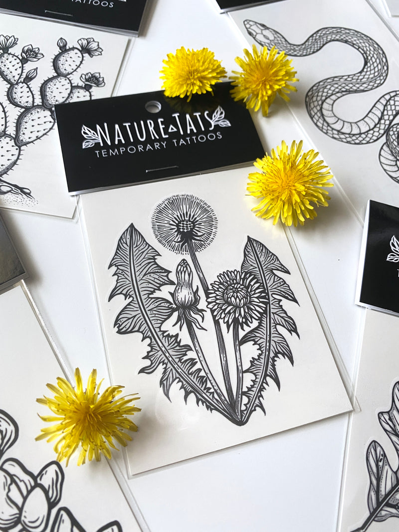 Temporary tattoos in packaging with white background 