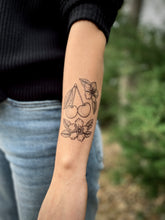 Cherry Flower Temporary Tattoo