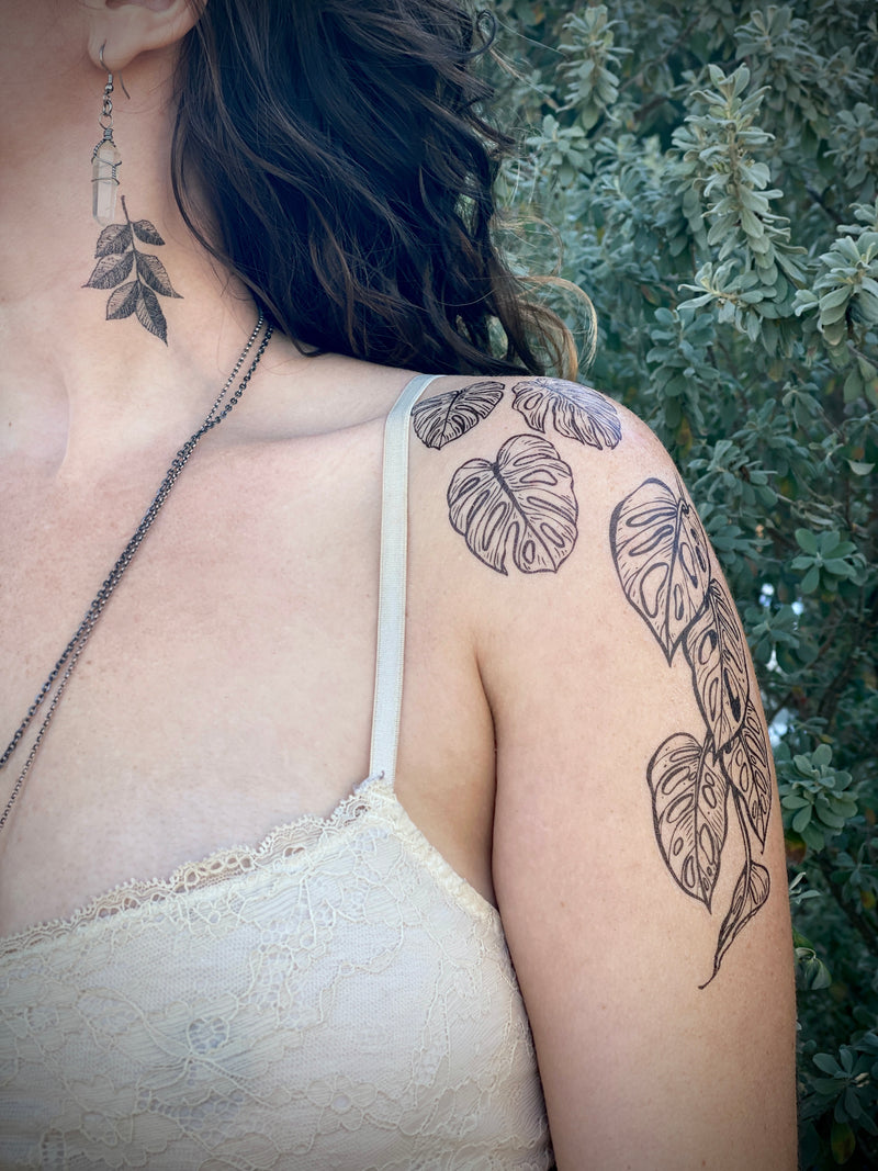 Monstera Leaves Temporary Tattoo