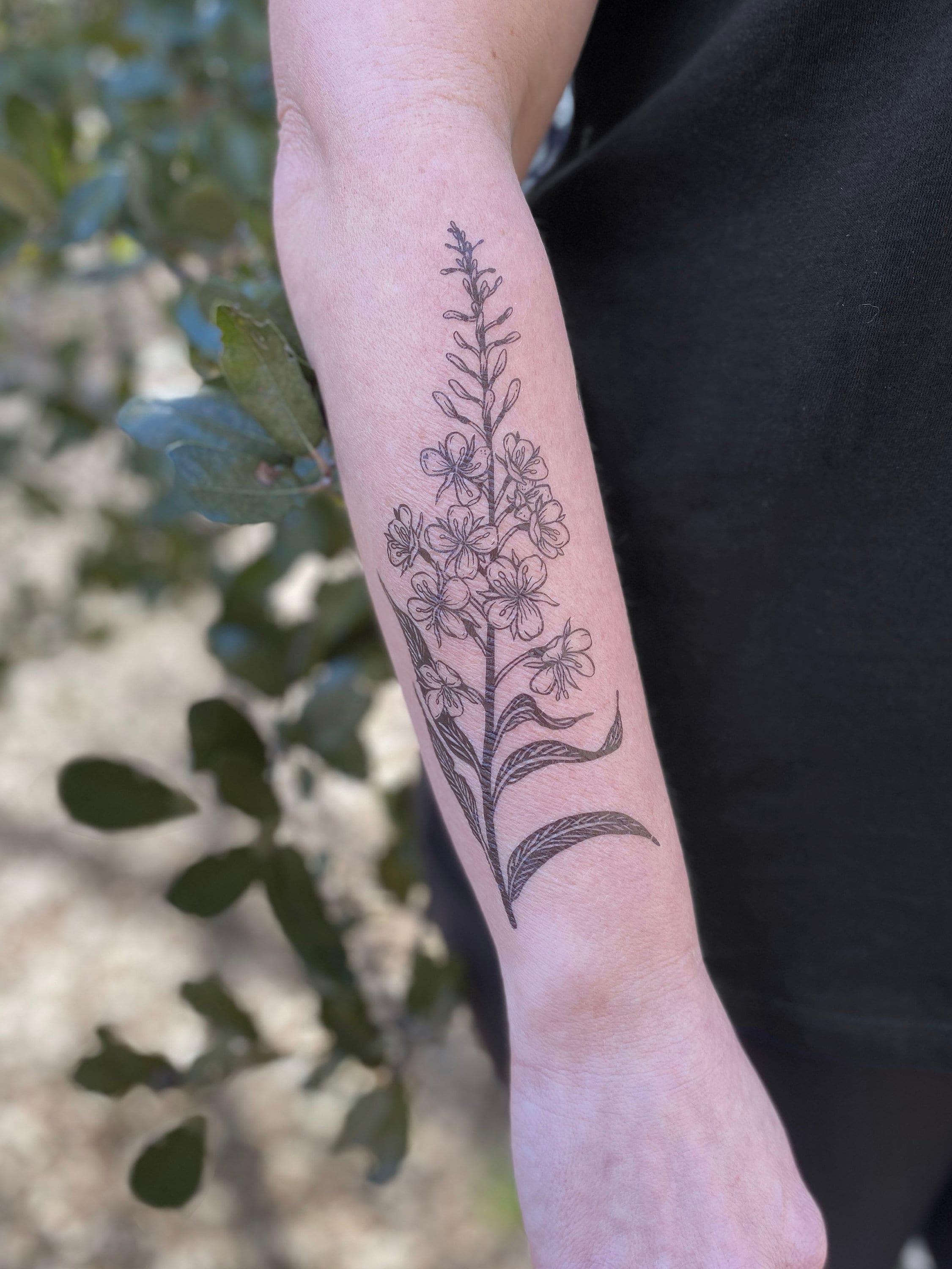 NatureTats Fireweed Flower Temporary Tattoo