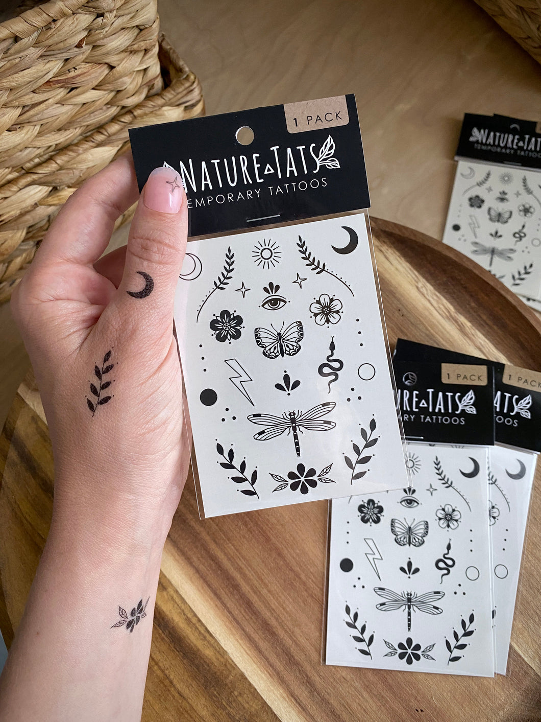 Tiny Wonders Temporary Tattoo Set, Sun Moon Tattoo, Finger Tattoos, Ear Tattoo, Face Tattoo, Tattoo Sheet Gift