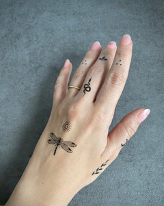 Tiny Wonders Temporary Tattoo Set, Sun Moon Tattoo, Finger Tattoos, Ear Tattoo, Face Tattoo, Tattoo Sheet Gift