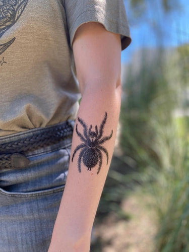 Tarantula Temporary Tattoos, Spider Tattoo, Arachnid Tattoo, Insect, Bug, Black Ink, Nature Tattoo, Spooky Season, Halloween Tattoo