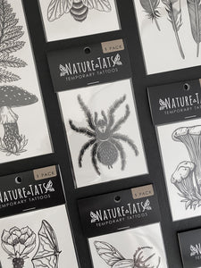 Tarantula Temporary Tattoos, Spider Tattoo, Arachnid Tattoo, Insect, Bug, Black Ink, Nature Tattoo, Spooky Season, Halloween Tattoo