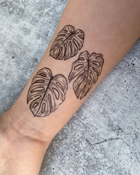 Monstera Leaves Temporary Tattoo