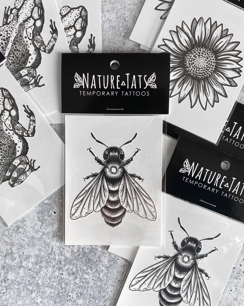 temporary tattoos with a grey background 