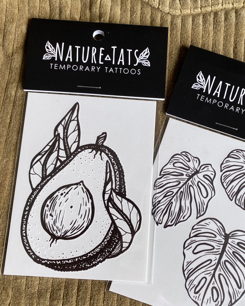 temporary tattoos with a brown background 