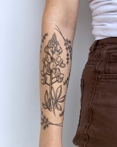 Bluebonnet Flower Temporary Tattoo
