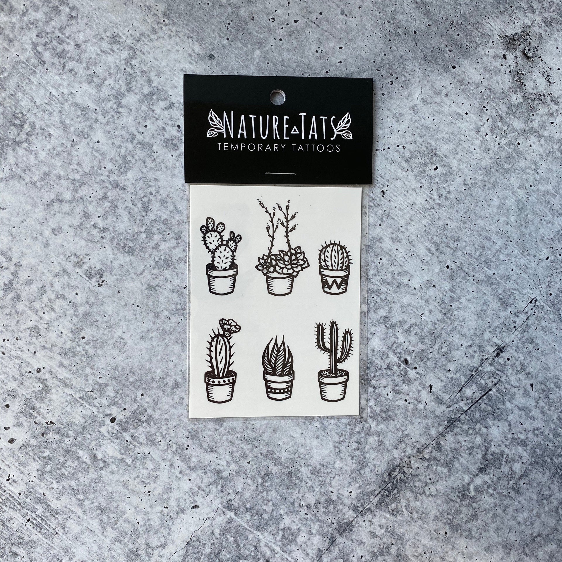 minimalist succulent tattoo Potted Cactus Temporary Tattoo – Desert Succulent – NatureTats