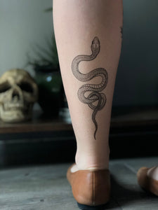 Garden Snake Temporary Tattoo, Garter Snake, Original Hand-Drawn Designs, Springtime Snake Tattoo, Snake Art, Fake Tattoo