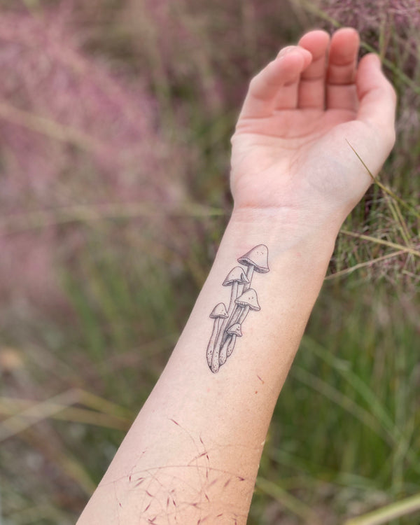 Moon Magic Temporary Tattoo Sheet, Moon Phases Tattoo, Fluffy Moth, Wild Mushrooms, Crystal Stones, Tattoo Collection, Stocking Stuffer