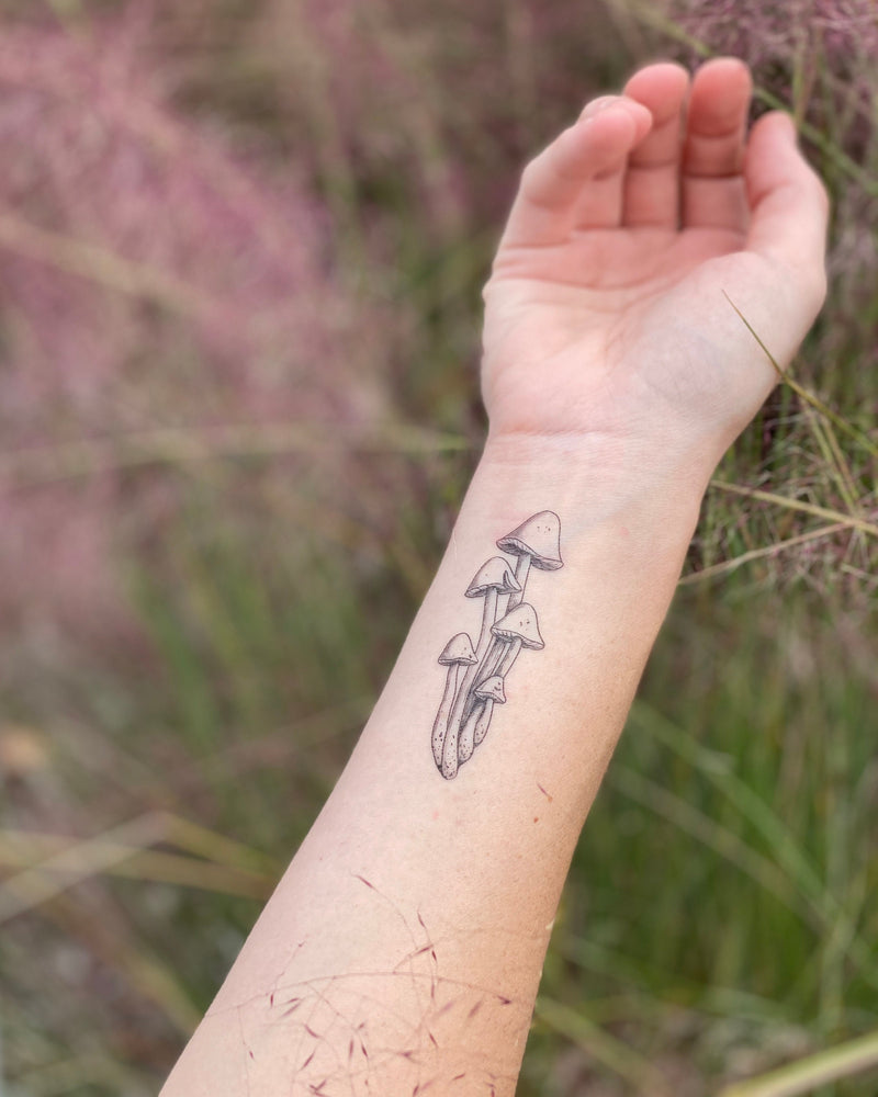 Moon Magic Temporary Tattoo Sheet, Moon Phases Tattoo, Fluffy Moth, Wild Mushrooms, Crystal Stones, Tattoo Collection, Stocking Stuffer