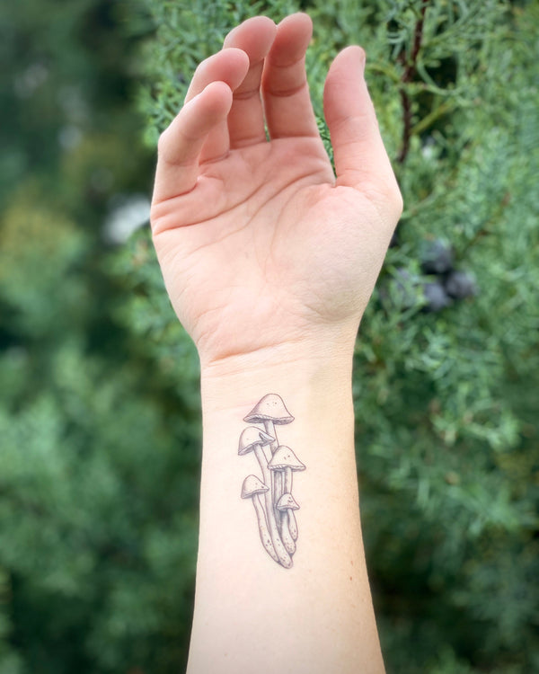 Moon Magic Temporary Tattoo Sheet, Moon Phases Tattoo, Fluffy Moth, Wild Mushrooms, Crystal Stones, Tattoo Collection, Stocking Stuffer