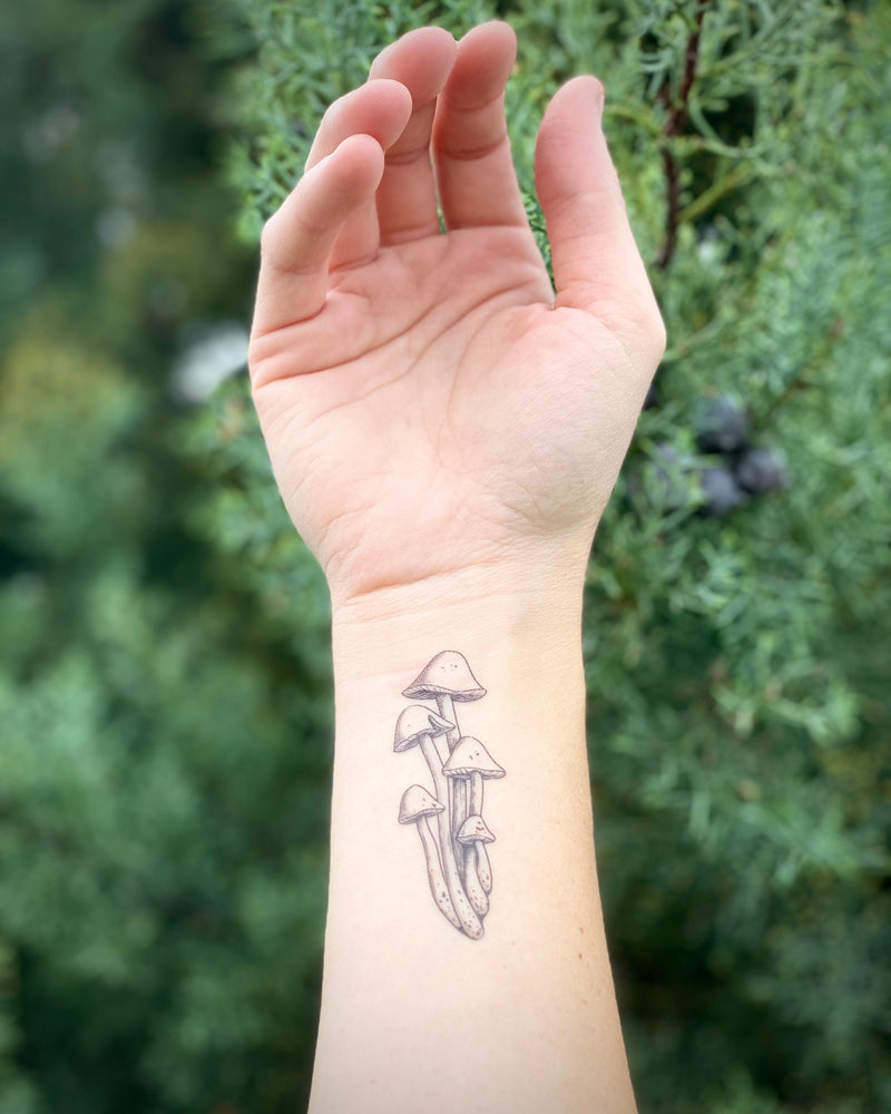 Moon Magic Temporary Tattoo Sheet, Moon Phases Tattoo, Fluffy Moth, Wild Mushrooms, Crystal Stones, Tattoo Collection, Stocking Stuffer