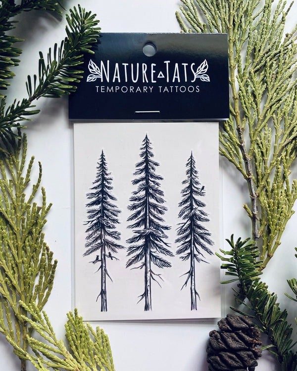 Pine Trees Temporary Tattoo, Forest Lover Gift, Stocking Stuffers & Party Favors