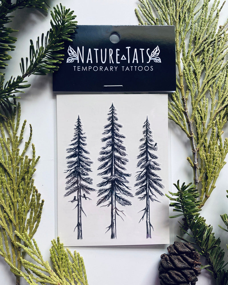 Pine Trees Temporary Tattoo, Forest Lover Gift, Stocking Stuffers & Party Favors