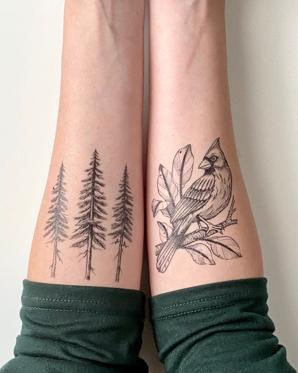 Pine Trees Temporary Tattoo, Forest Lover Gift, Stocking Stuffers & Party Favors