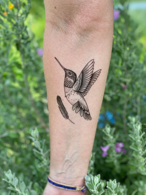 Hummingbird Temporary Tattoo, Bird Lover Gift, Memorial Gift, Party Favors