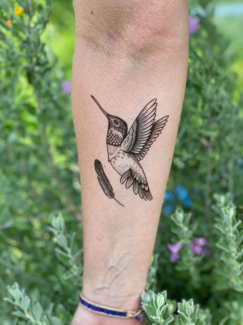 Hummingbird Temporary Tattoo, Bird Lover Gift, Memorial Gift, Party Favors