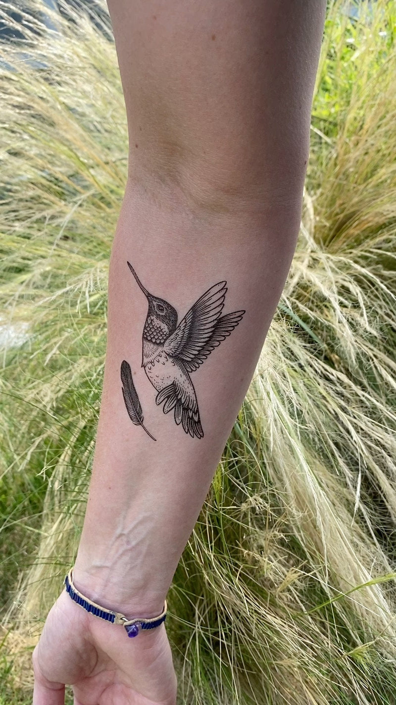 Hummingbird Temporary Tattoo, Bird Lover Gift, Memorial Gift, Party Favors