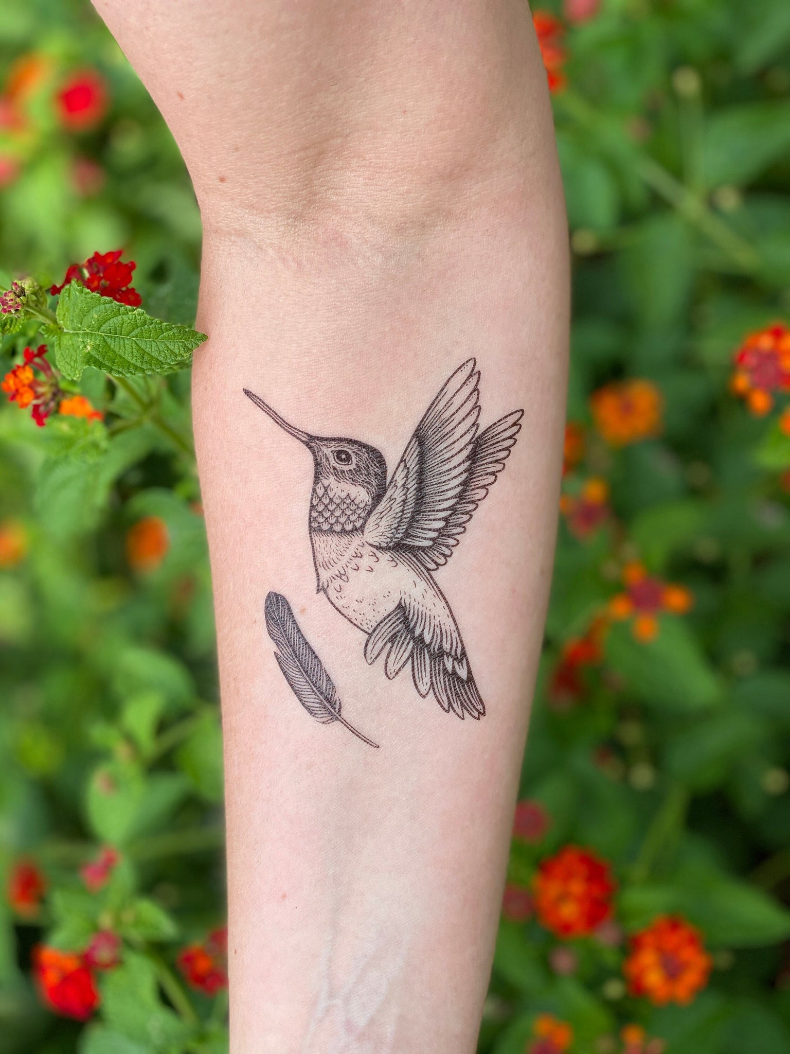 Simple Bird and Flower Tattoo Ideas