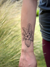 Strawberry Temporary Tattoo, Fruit Tattoo, Stocking Stuffers & Party Favors
