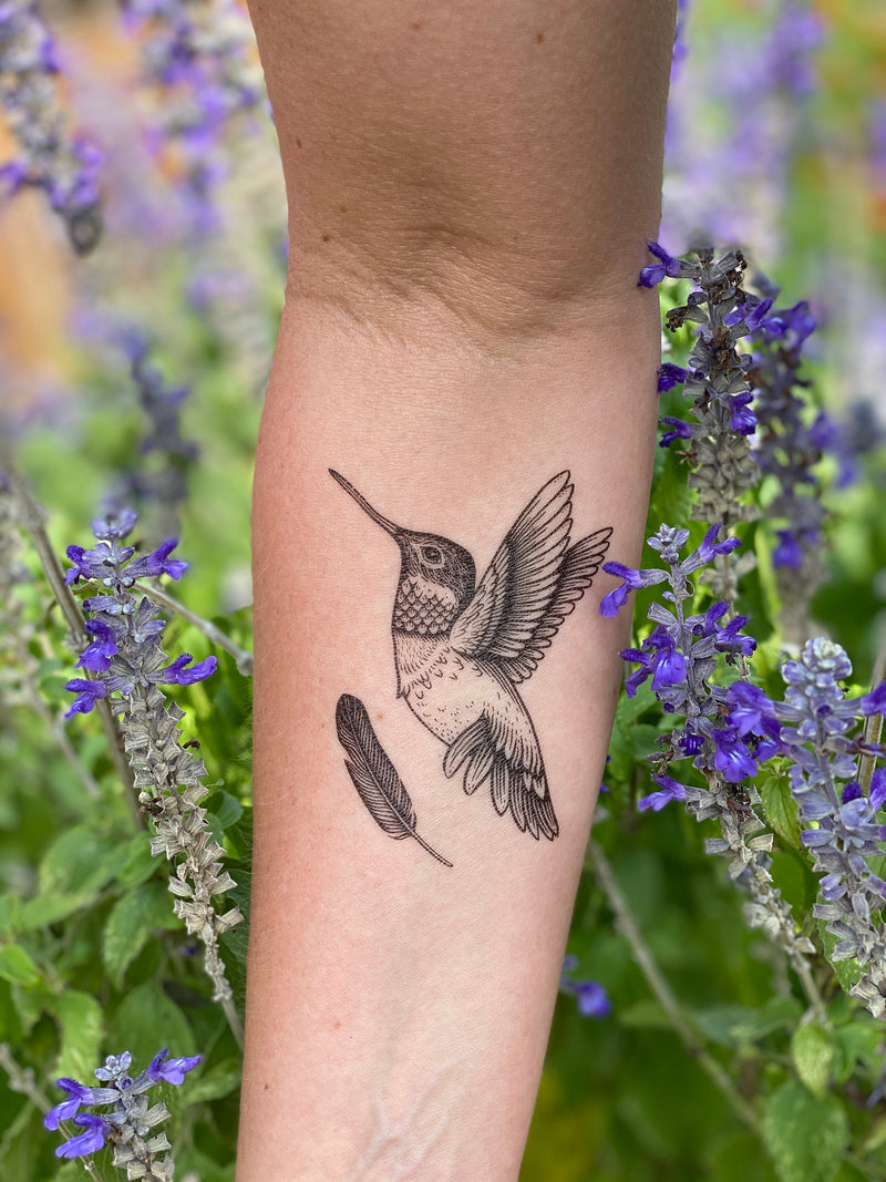 Hummingbird Temporary Tattoo, Bird Lover Gift, Memorial Gift, Party Favors