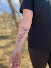 Wild Poppy Flower Temporary Tattoo, Wild Flower Tattoos, Floral Tattoo, Botanical Tattoo, Nature Tattoo, Stocking Stuffer